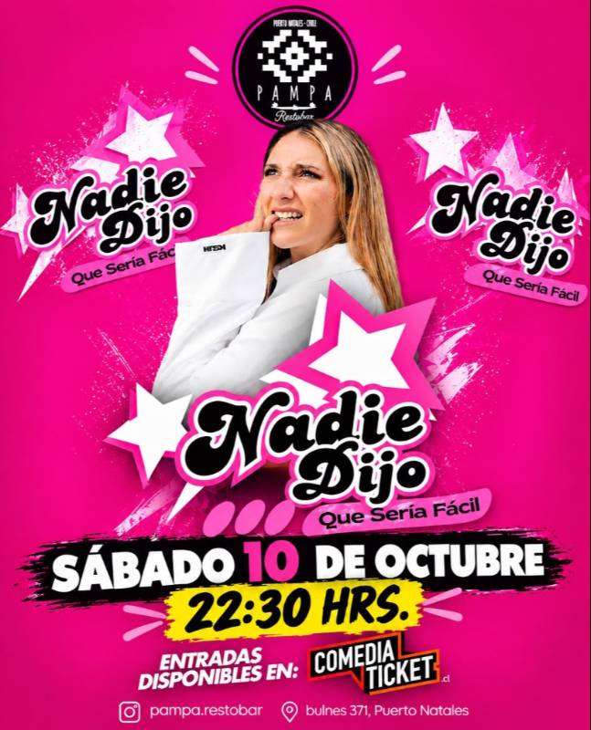 Afiche de Carlita presenta ¡“Nadie dijo que sería fácil” en Puerto Natales!